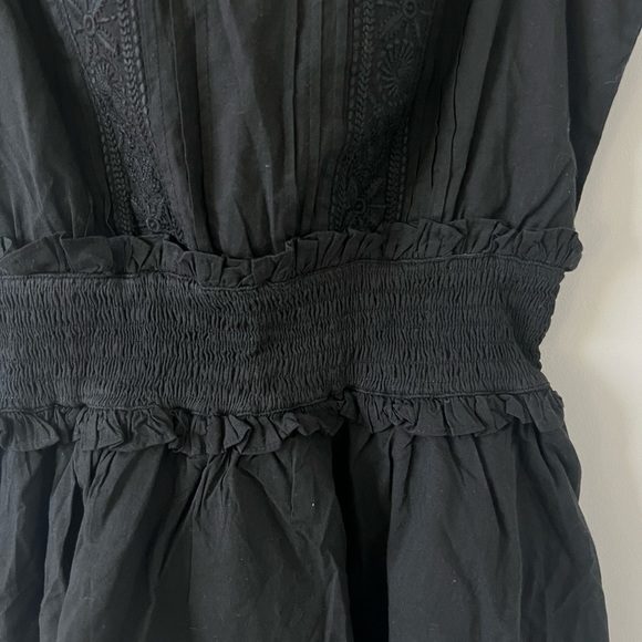 Cleobella Venita Mini Dress Black, black mini dress, smocked, ruffle hem, tiered - Picture 6 of 11